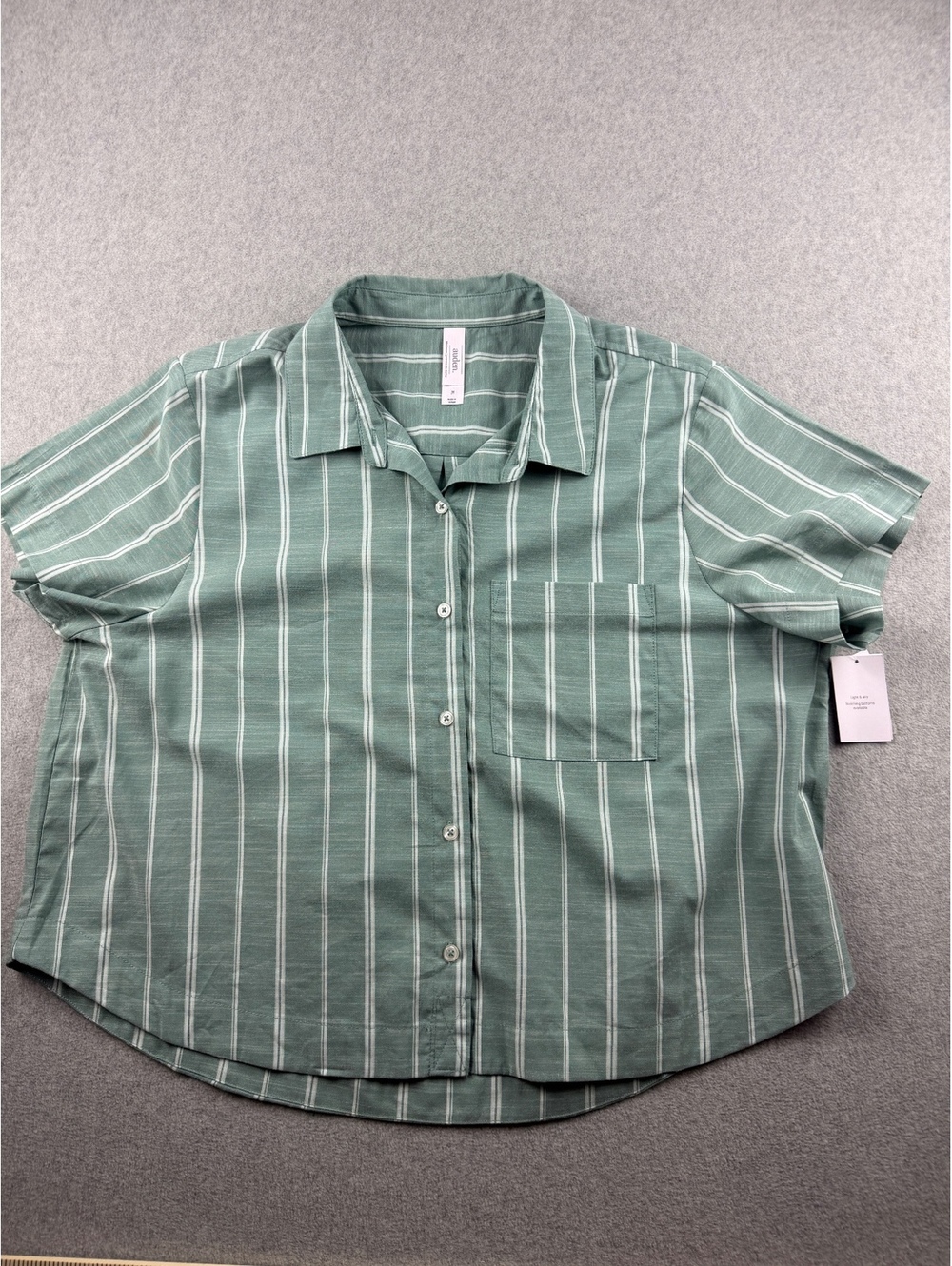 Cotton blend striped short sleeve pj shirt Auden XL